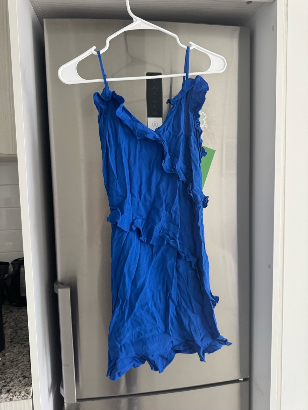 H&M Royal Blue Ruffle Spaghetti Strap Dress